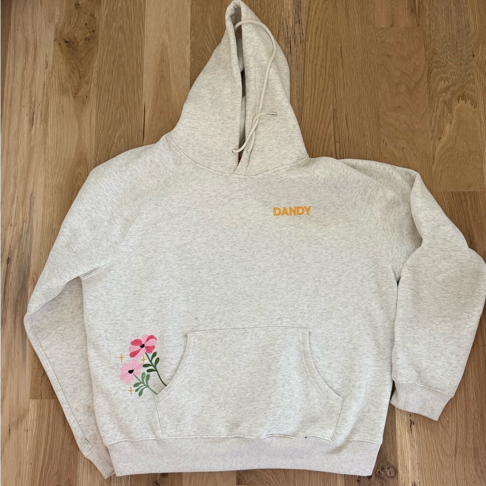 Gray Hoodie with Floral Design